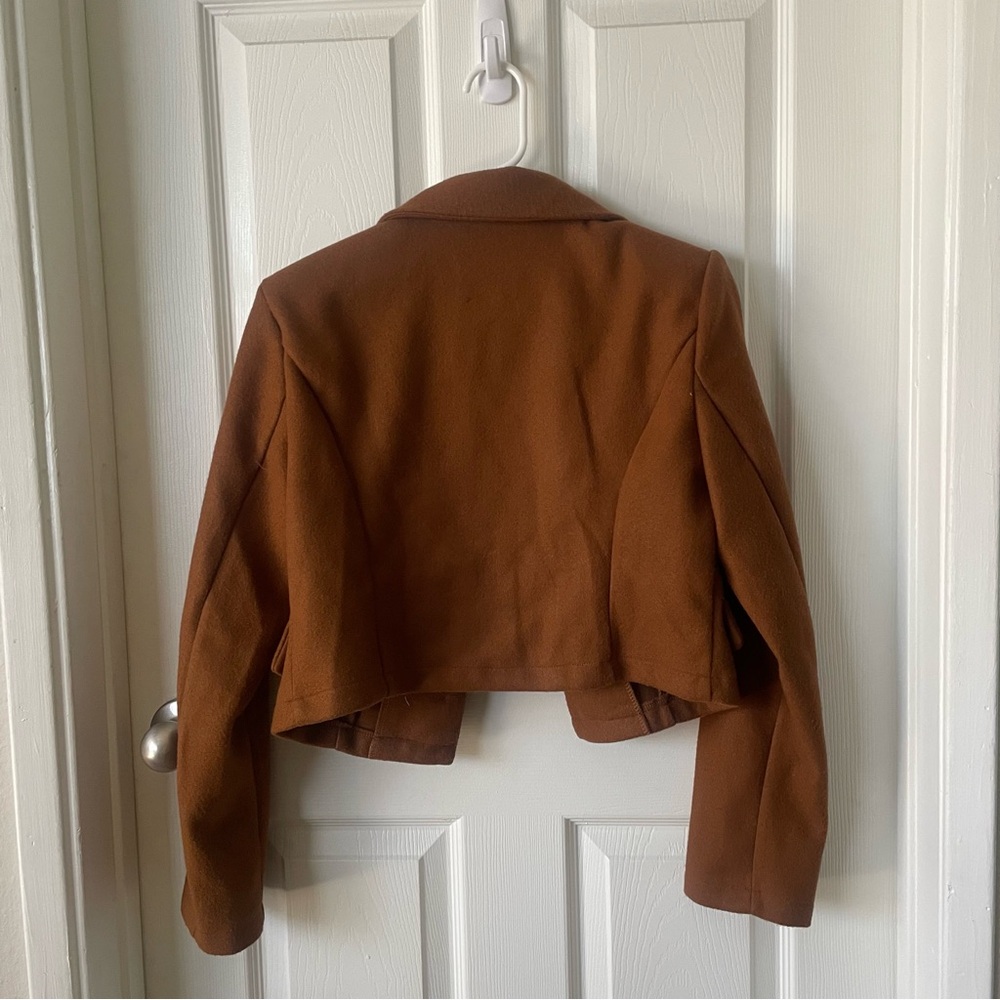 NWOT Vintage Style Brown Crop Jacket - Picture 4 of 4